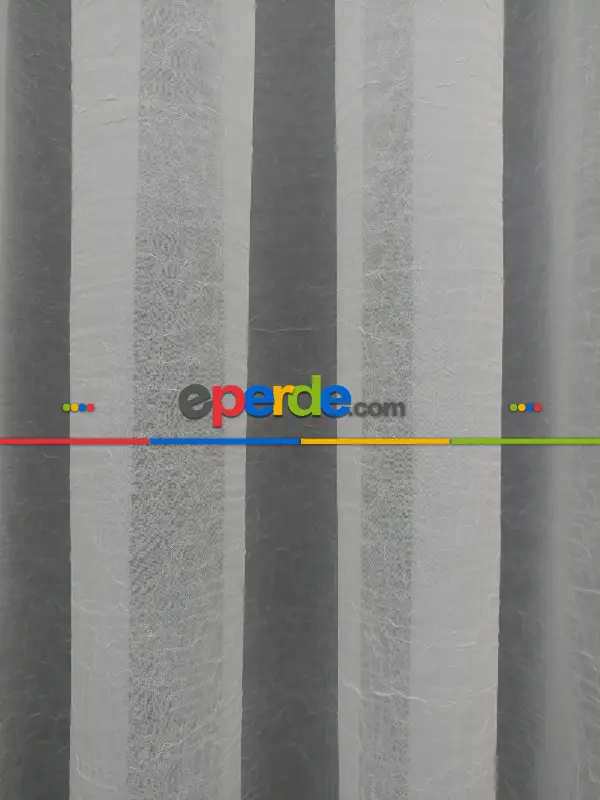 ( Orjinal ) Düz Crush Tül Perde & Kruvaze Perde- Beyaz - Kurşunlu Tül
