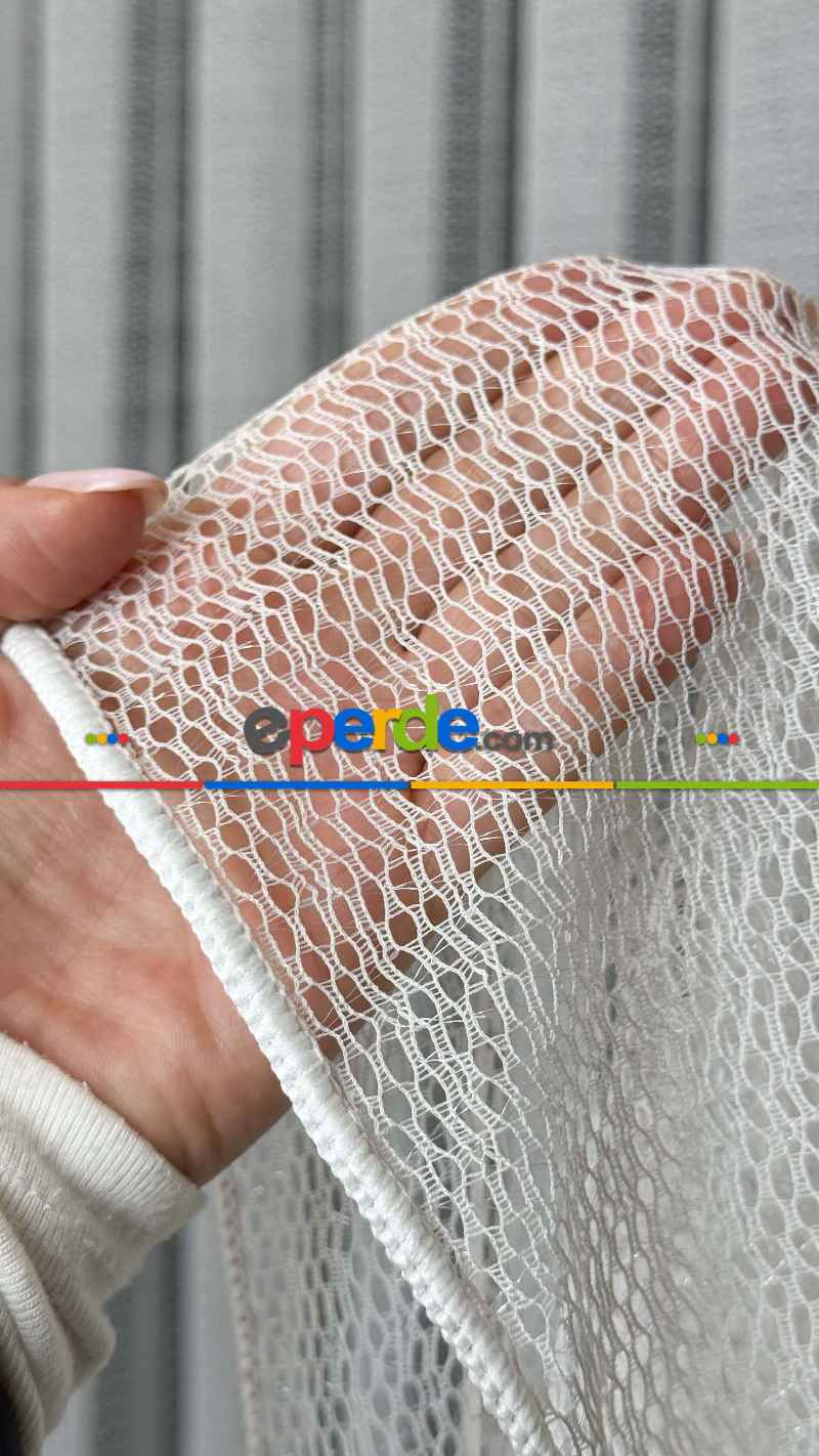 Yatak Odası - Ekru File Tül Perde