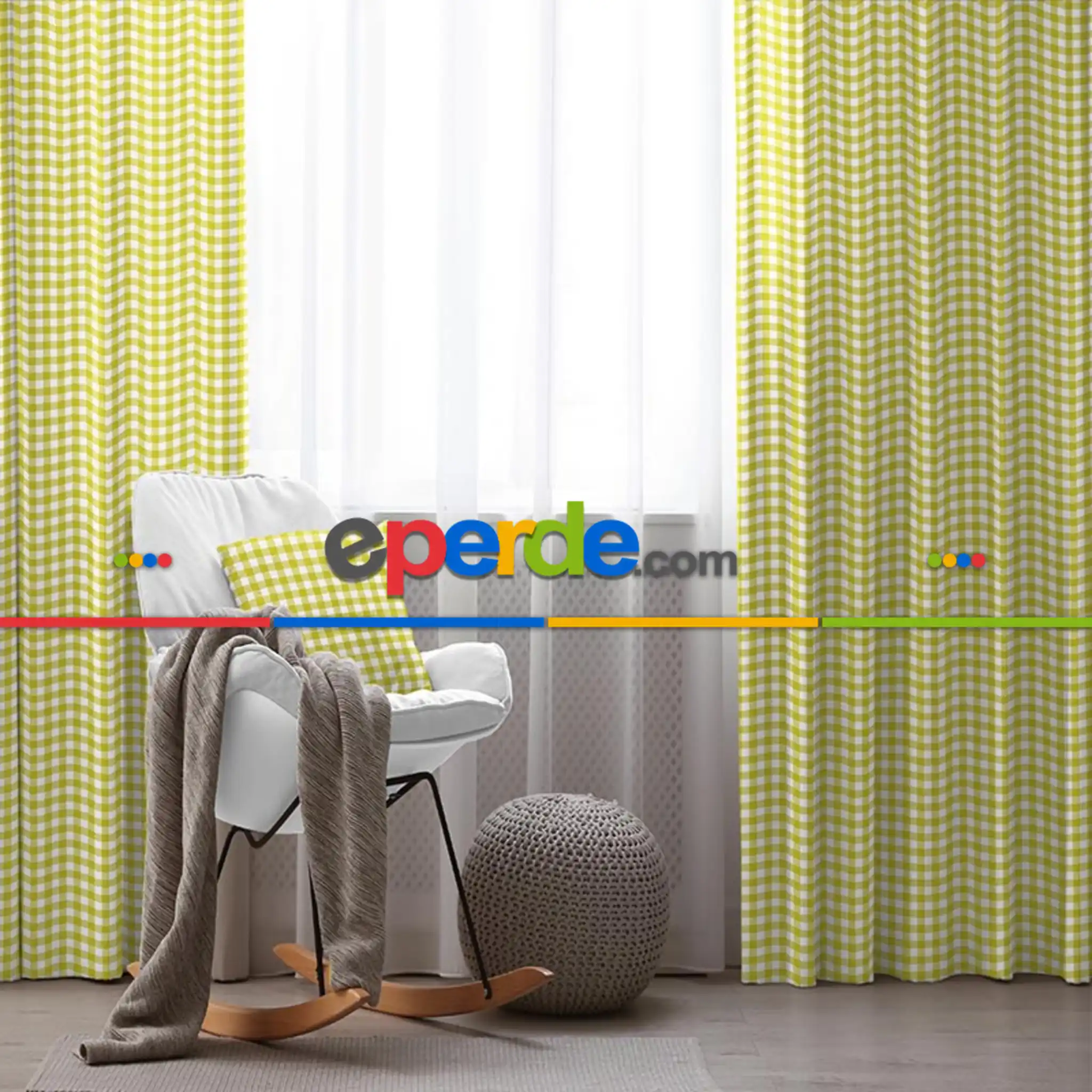 Salon Fon Perde Evim1619-7 Kumaşı Kalındır Duck Bezi Değildir- Mavi-beyaz