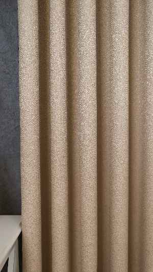 Bej Premium Jakar Dokuma Fon Perde, Parlak Zemin