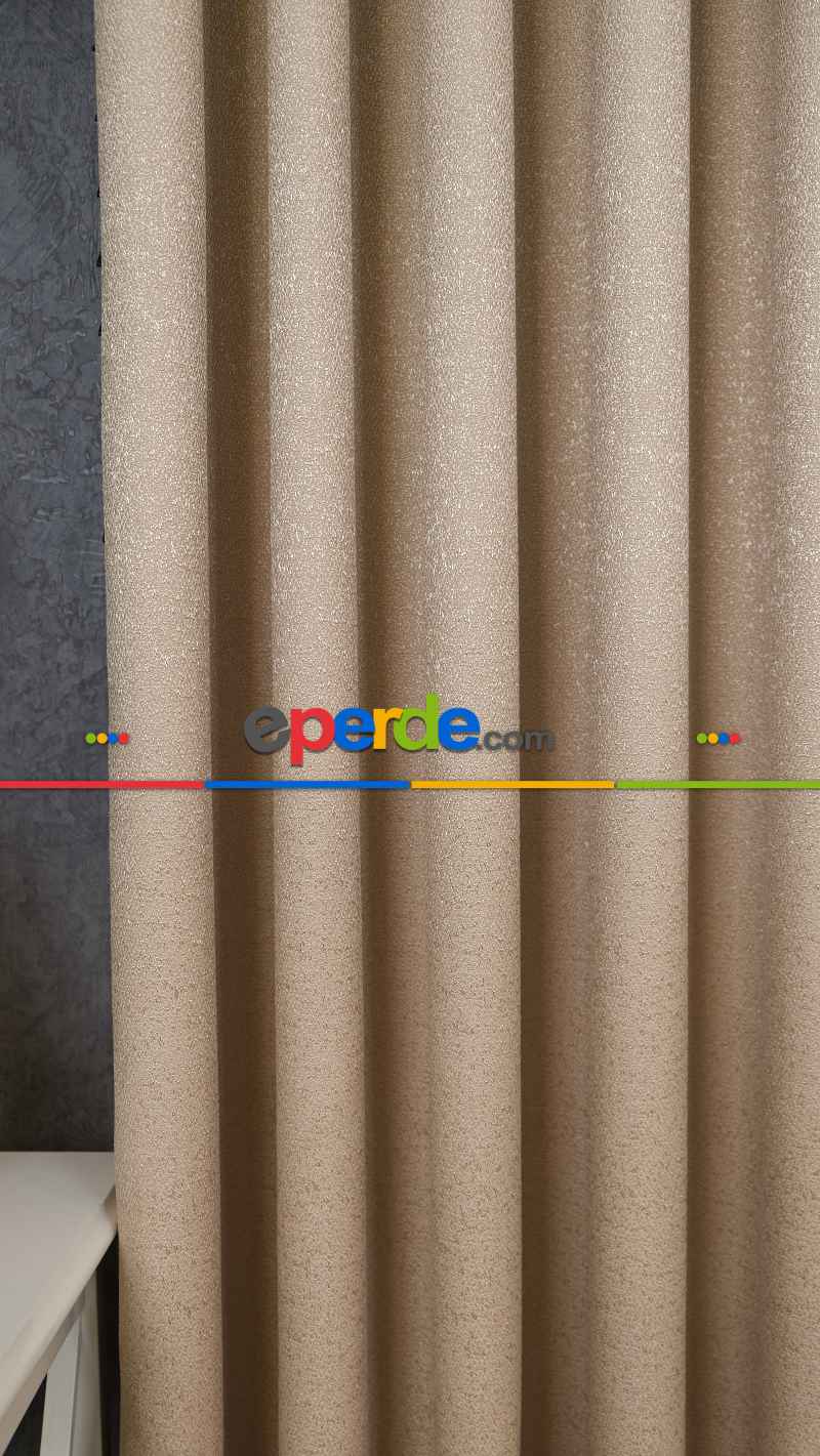 Bej Premium Jakar Dokuma Fon Perde, 33 Farklı Renk Parlak Zemin