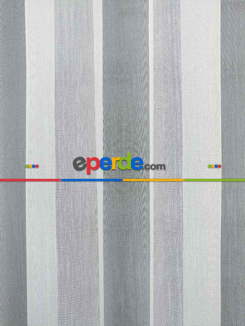 Hazır Ölçu Özel Bambu Keten Tül Perde- Ekru - Kurşunlu Tül 100cm X 250cm 