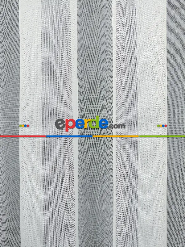 Hazır Ölçu Özel Bambu Keten Tül Perde- Ekru - Kurşunlu Tül 100cm X 250cm 