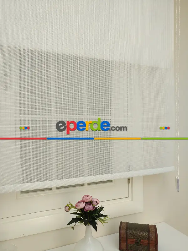 Salon - Tül Stor Wicker - Çiftli Sistem Tül Stor Perde