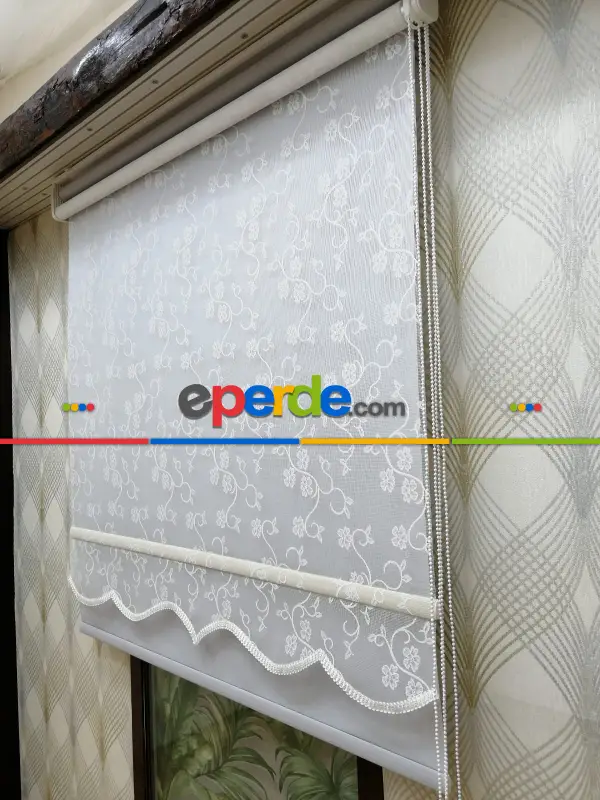 Çifli Sistem Tül Ve Stor Perde Bdz ( 824 )- Beyaz