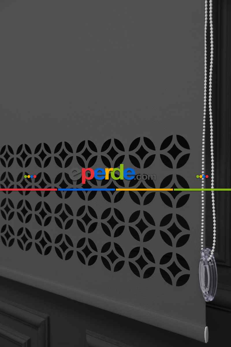 Koyu Gri Renk Lazer Kesim Mat Stor Perde (ister Düz - İster Lazer Kesimli Satın Alın)