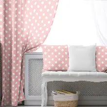 Çocuk Odası - Çocuk Fon Perde Evim1616-12 Kumaşı Kalındır Duck Bezi Değildir- Mavi-beyaz