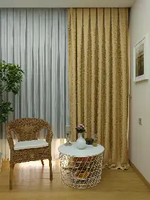 Gold Rengi Duz Jakar Fon Perde (180)- Altın Mat