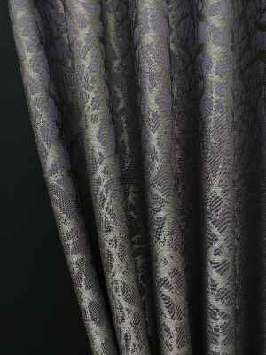 Mor Desenli Jakar Fon Perde- Mor