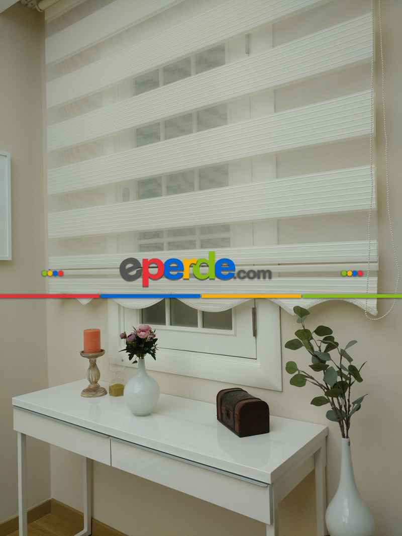 Mutfak - Zebra Perde - Geniş Pileli Zebra Zebra ( Geniş Pileli Zebra)- Krem Açık