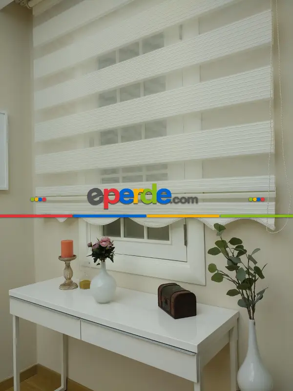 Salon Zebra Perde - Zebra Perde - Geniş Pileli Zebra Zebra ( Geniş Pileli Zebra)- Krem Açık
