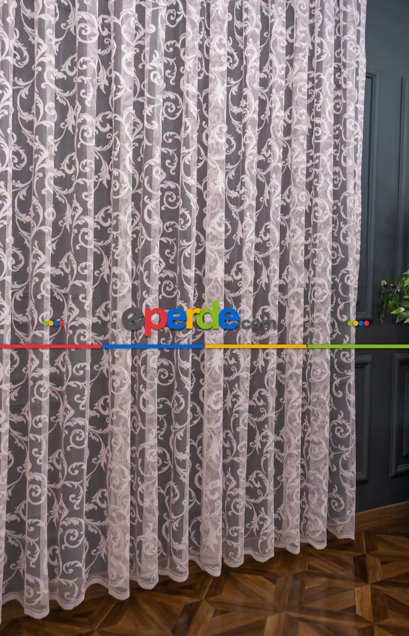 Sarmaşık Şal Desen Pudra Renk Desen Tasarım Tül