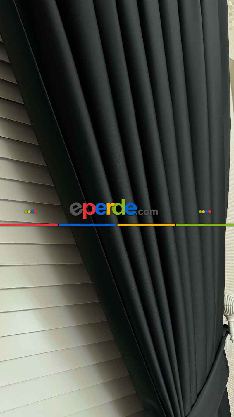 Siyah Blackout Perde - Karartma Fon Perde, Premium Kalite Serisidir, %95 Işığı Keser