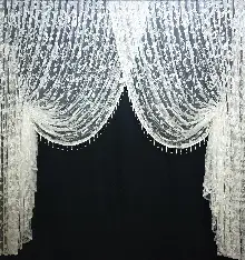 Salon Kuvaze Modeleri Şal Desen- Beyaz-Ekru