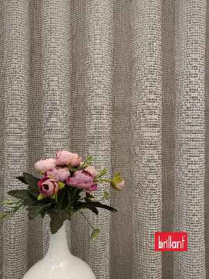 Brillant Örme Dantel Gri Renk Yüksek Gramajlı Dökümlü Tül Perde- Gri Açık - Kurşunlu Tül