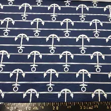 Çapa Marine Desenli Fon Perde Evm655 Kumaşı Kalındır Duck Bezi Değildir- Lacivert-Beyaz