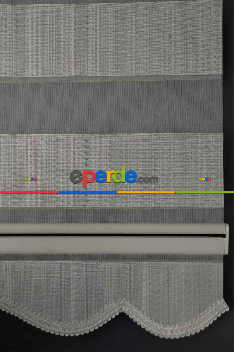 Halim Perdesan Jk-287 Deve Dikeni & Beyaz Renk Etekli Veya Eteksiz Zebra Stor Perde