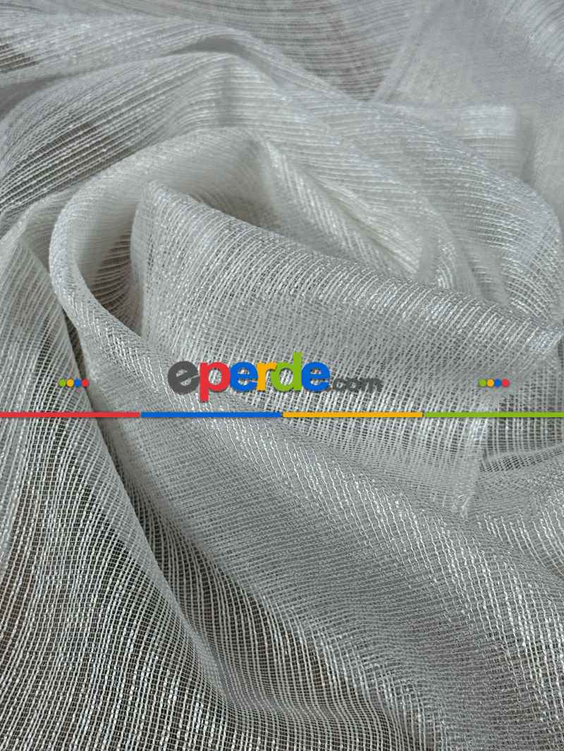 Yatak Odası - Sedefli Özel İplik Düz Tül Perde - Özel Dokuma Ağır Gramajlı Premium