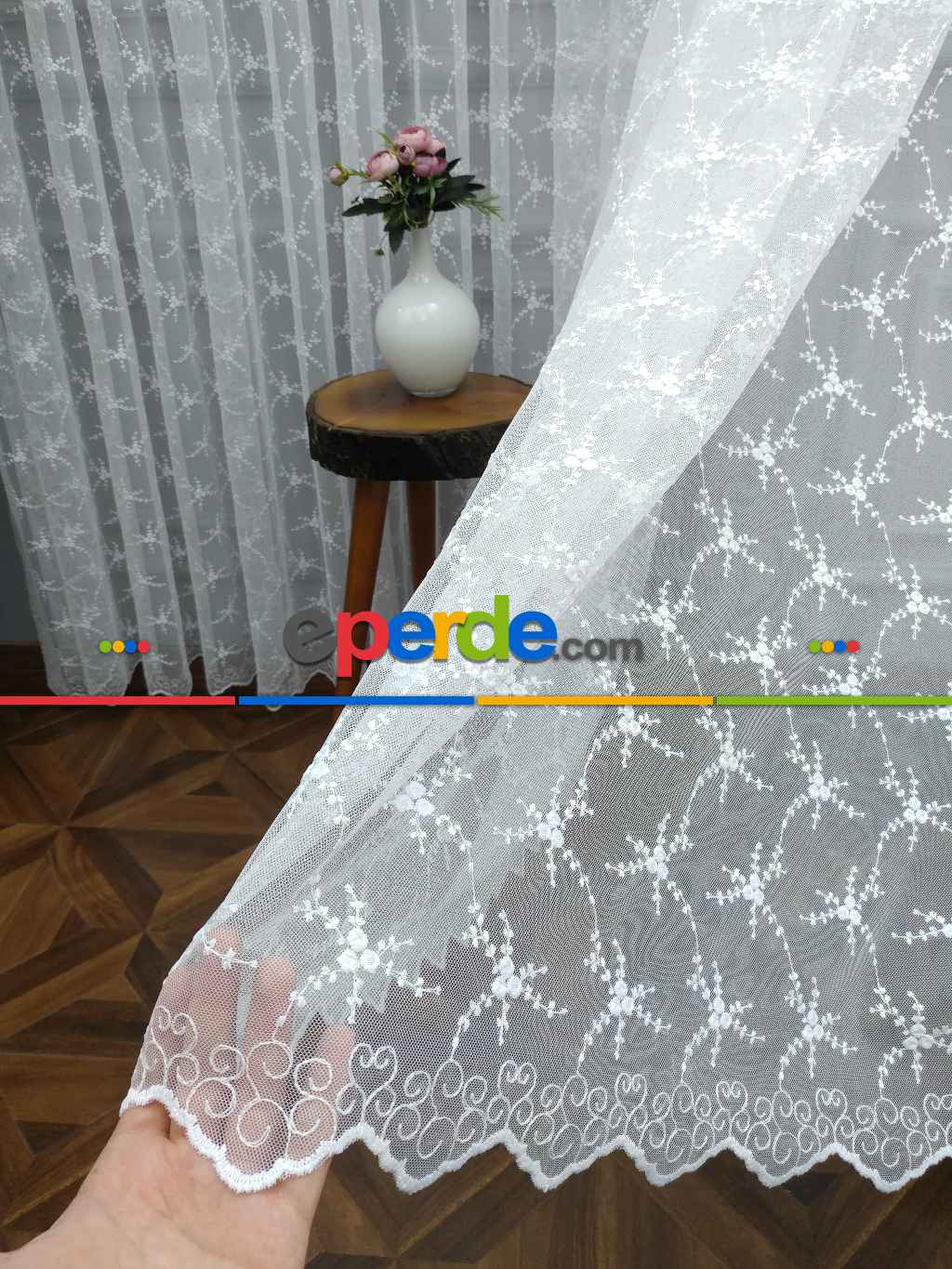 Kampanyalı Brode İşlemeli Tüller Stoklar İle Sınırlı- Ekru