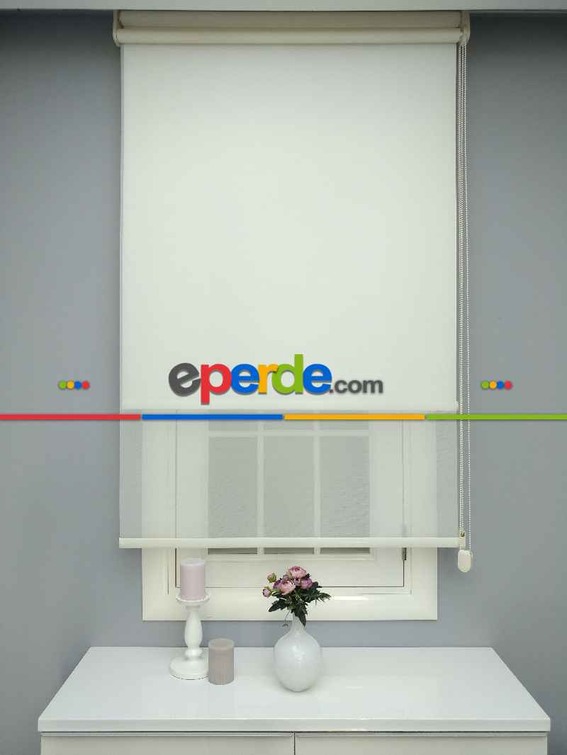 Çiftli Sistem Tül Stor- Ekru