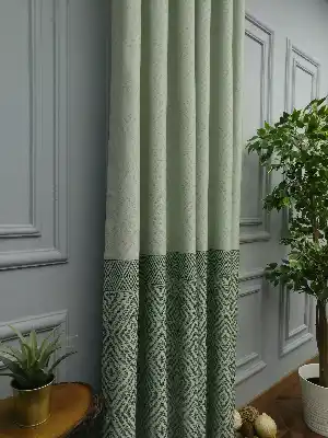 Modern Pano Fon Perde Bantlı Çift Renk - 501- Yeşil-bej-haki