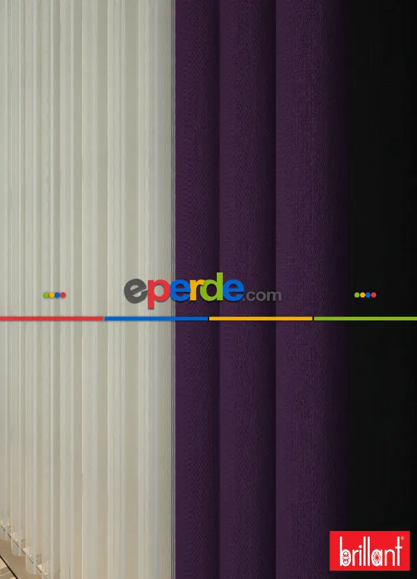 Brillant Akıllı Tül Siyah-koyu Mor Perde Tül Dikey Zebra Perde Düz 1. Kalite