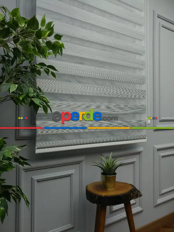 Salon Zebra Perde - 2021 Sezonu - Zebra Perde - Bambu Zebra Perde- Siyah