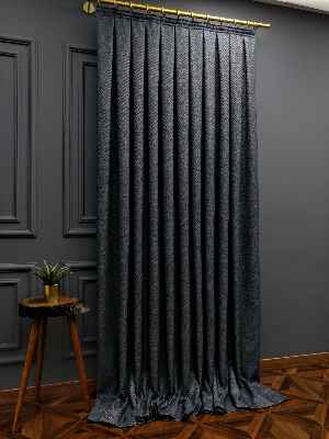 Gerçek Hasır Dokuma Salon Fon Perdesi 2021 Elite Series- Füme-mavi Grimsi