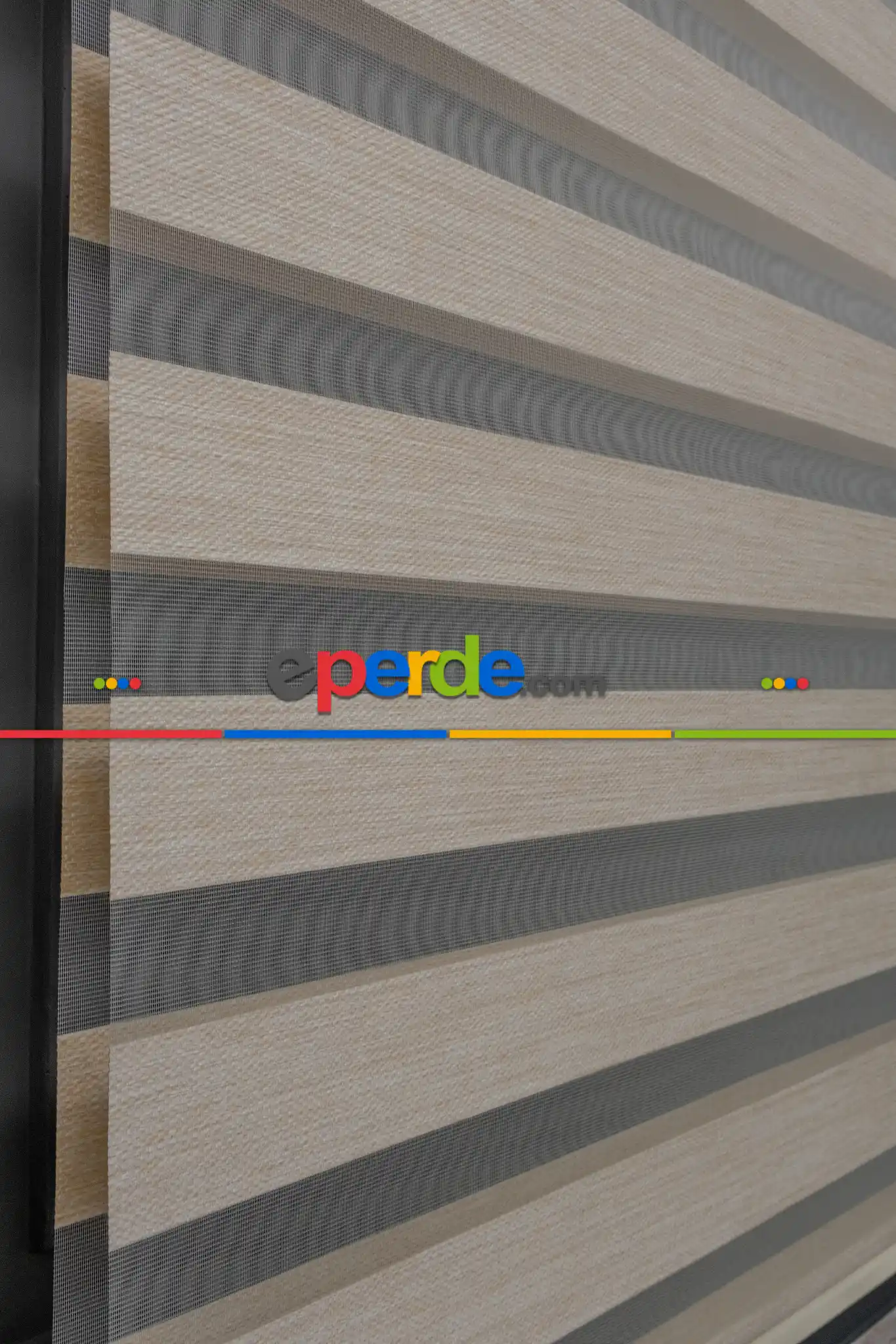 Hasır Bambu Zebra, Kalın Doku Zeminli Bej