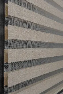 Hasır Bambu Zebra, Kalın Doku Zeminli Bej