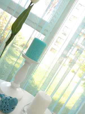 Erkek Çocuk Odası Tül Perde- Mavi Açık - Kurşunlu Tül