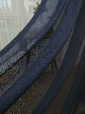 Antrasit Desenli Tül Fon Perde- Antrasit