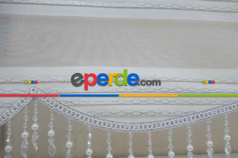 Brillant Boncuklu Zebra Perde Pliseli 1.kalite Kampanyalı Hazır Ölçüler 100cm X 120cm 
