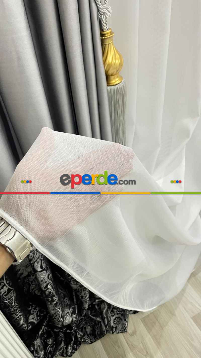 İpek Bambu Ultra Ağır Gramajlı 1/3 Sık Kat Pileli Ütü İstemeyen Tül Perde