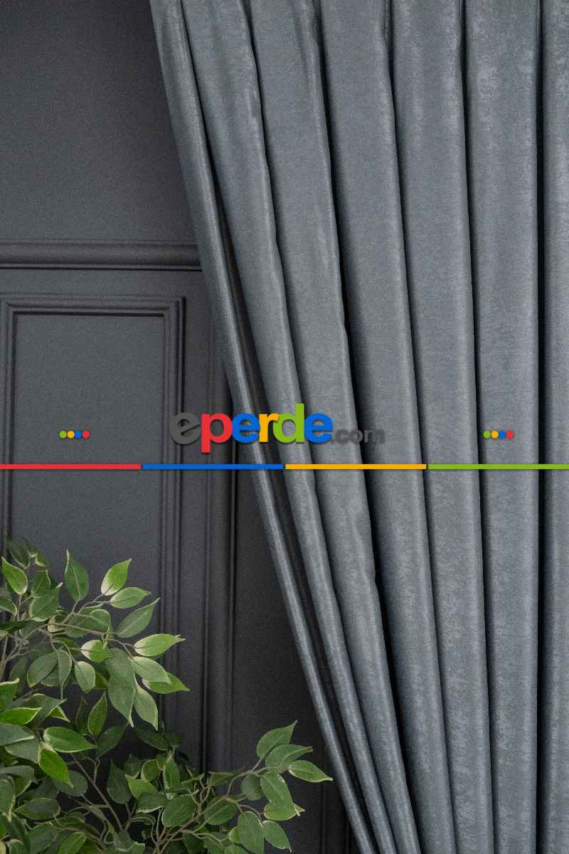 Soft Gri Yumuşak Dökümlü Fon Perde (180)- Gri-füme-antrasit