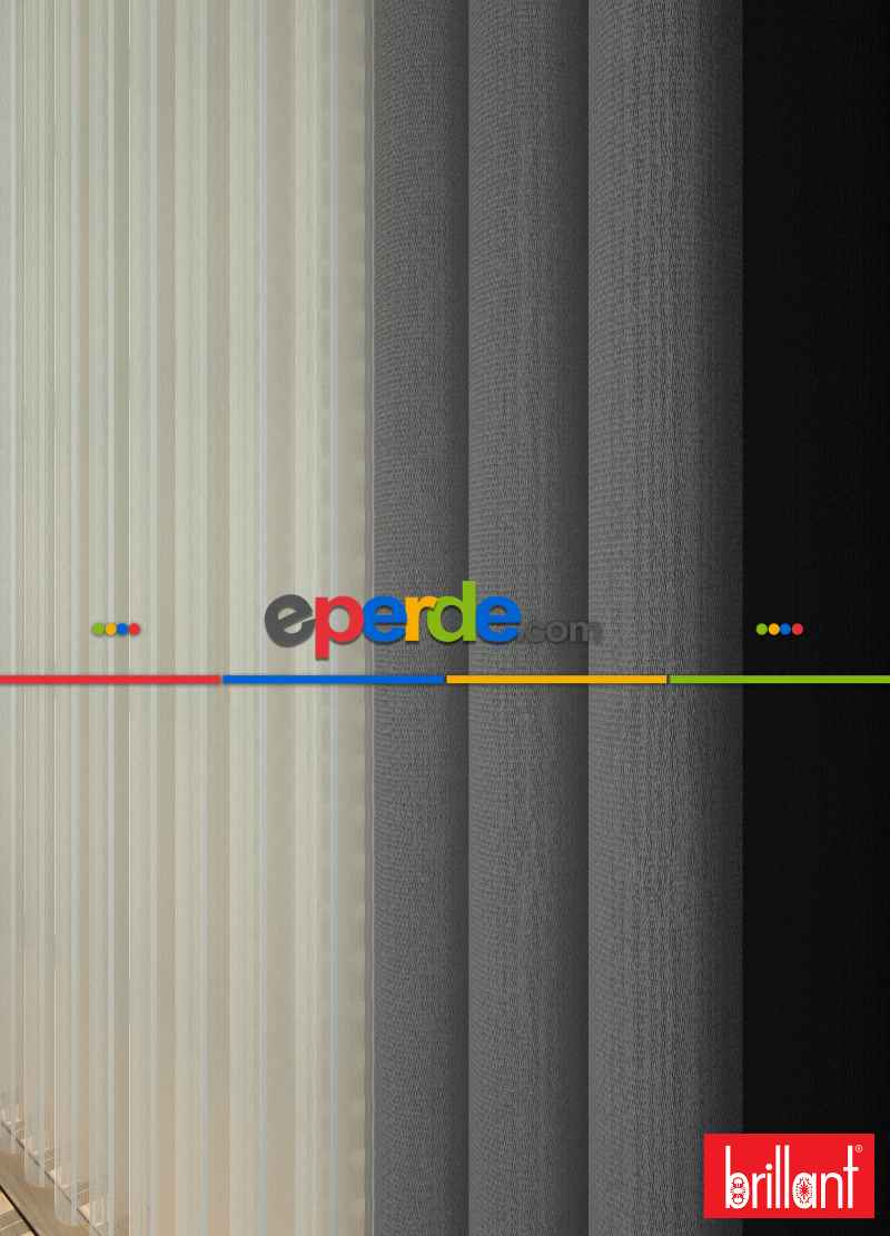 Brillant Akıllı Tül Siyah-sütlü Kahve Perde Tül Dikey Zebra Perde Düz 1. Kal