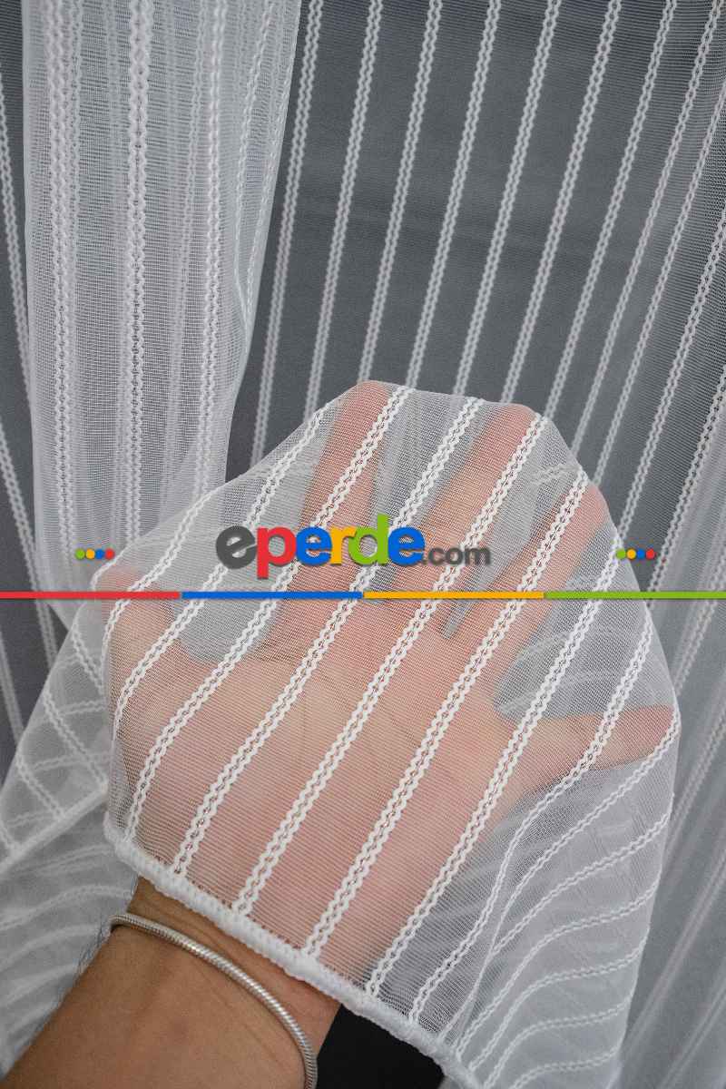 Mutfak - Çizgili Sim Çizgili Gümüş Metal Sim Çizgili Tül