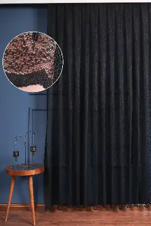 Buz Kırığı Desen Örme Tül Perde Ütü İstemez