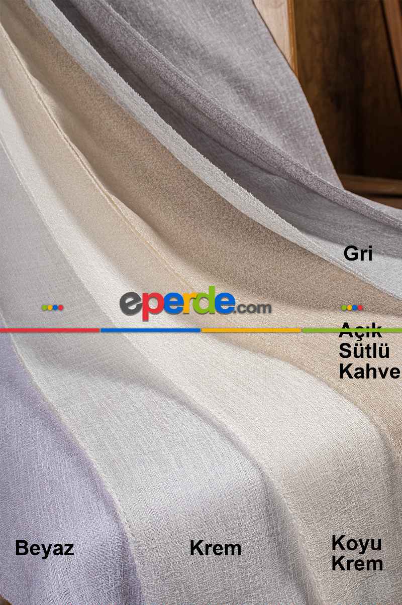 Yatak Odası - 5 Renk Seçeneği - Özel Seri Krem Keten Tül Perde - Premium Seri - Ana Görsel Sütlü Kahve Rengindedir.