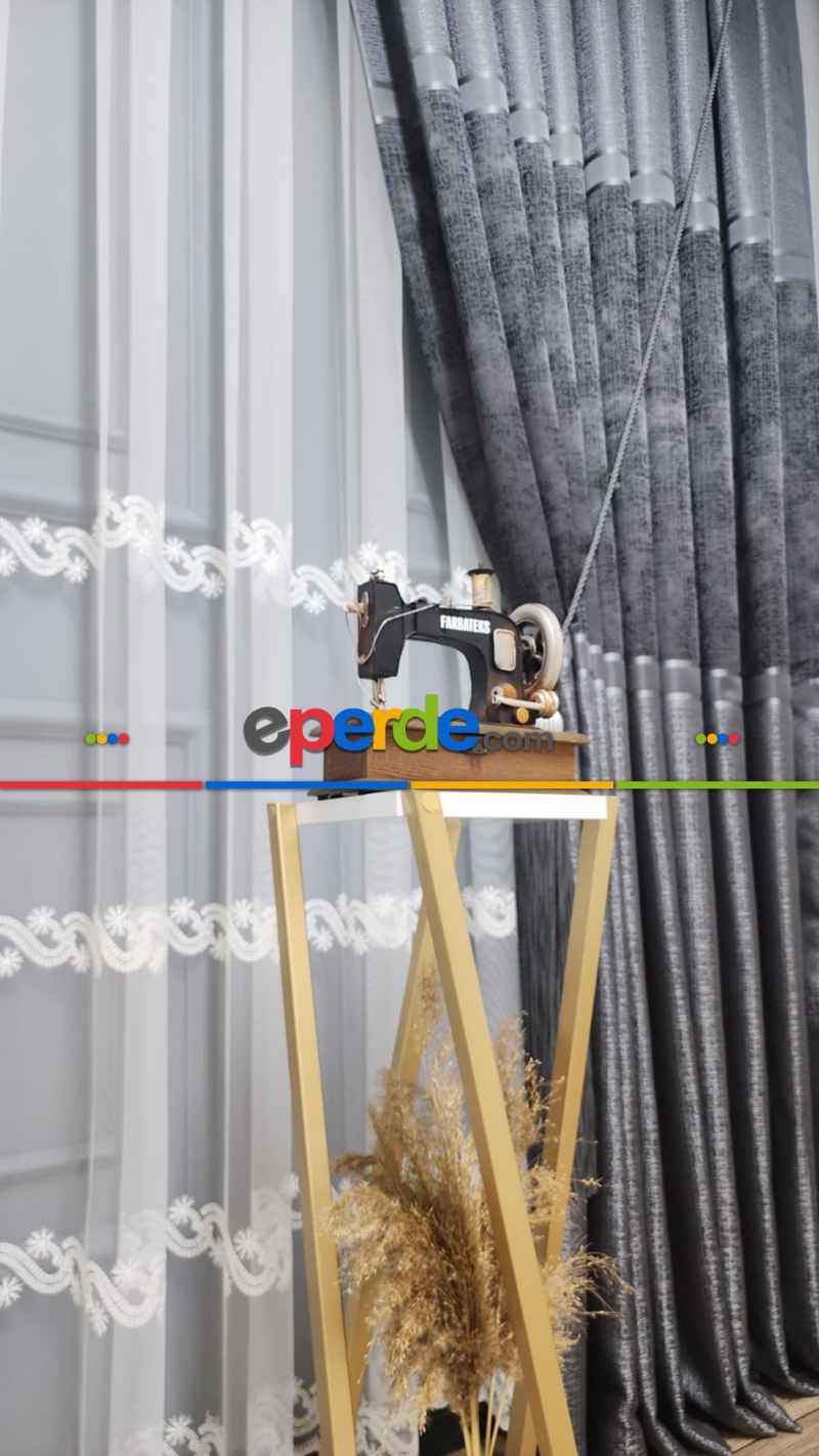 Gri Modern Fon Perde - Adet Fiyatıdır 70cm X 275cm 