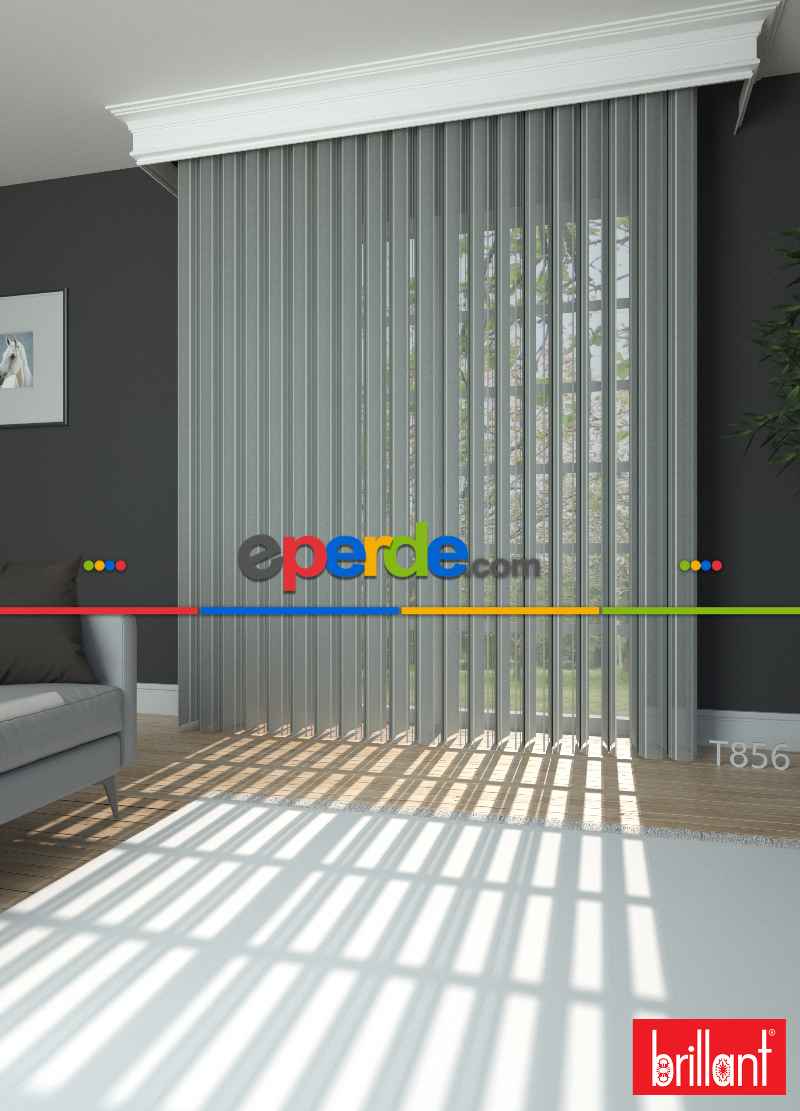 Brillant Akıllı Tül Perde Gri Renkli Tül Dikey Zebra Perde Düz 1. Kalite