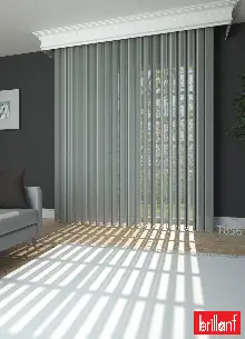 Brillant Akıllı Tül Perde Gri Renkli Tül Dikey Zebra Perde Düz 1. Kalite