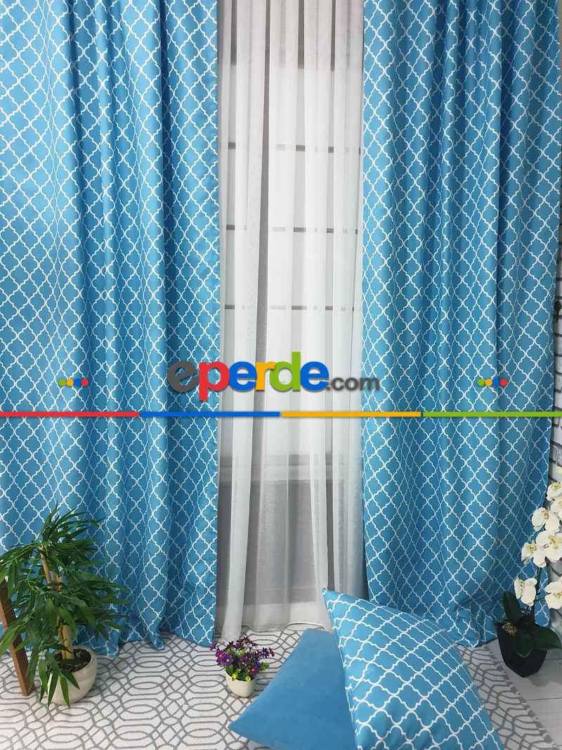 Ottoman Desenli Fon Perde Evm1928 Kumaşı Kalındır Duck Bezi Değildir