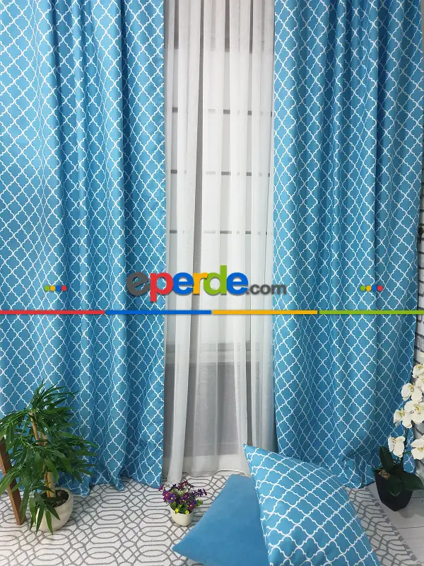 Ottoman Desenli Fon Perde Evm1928 Kumaşı Kalındır Duck Bezi Değildir