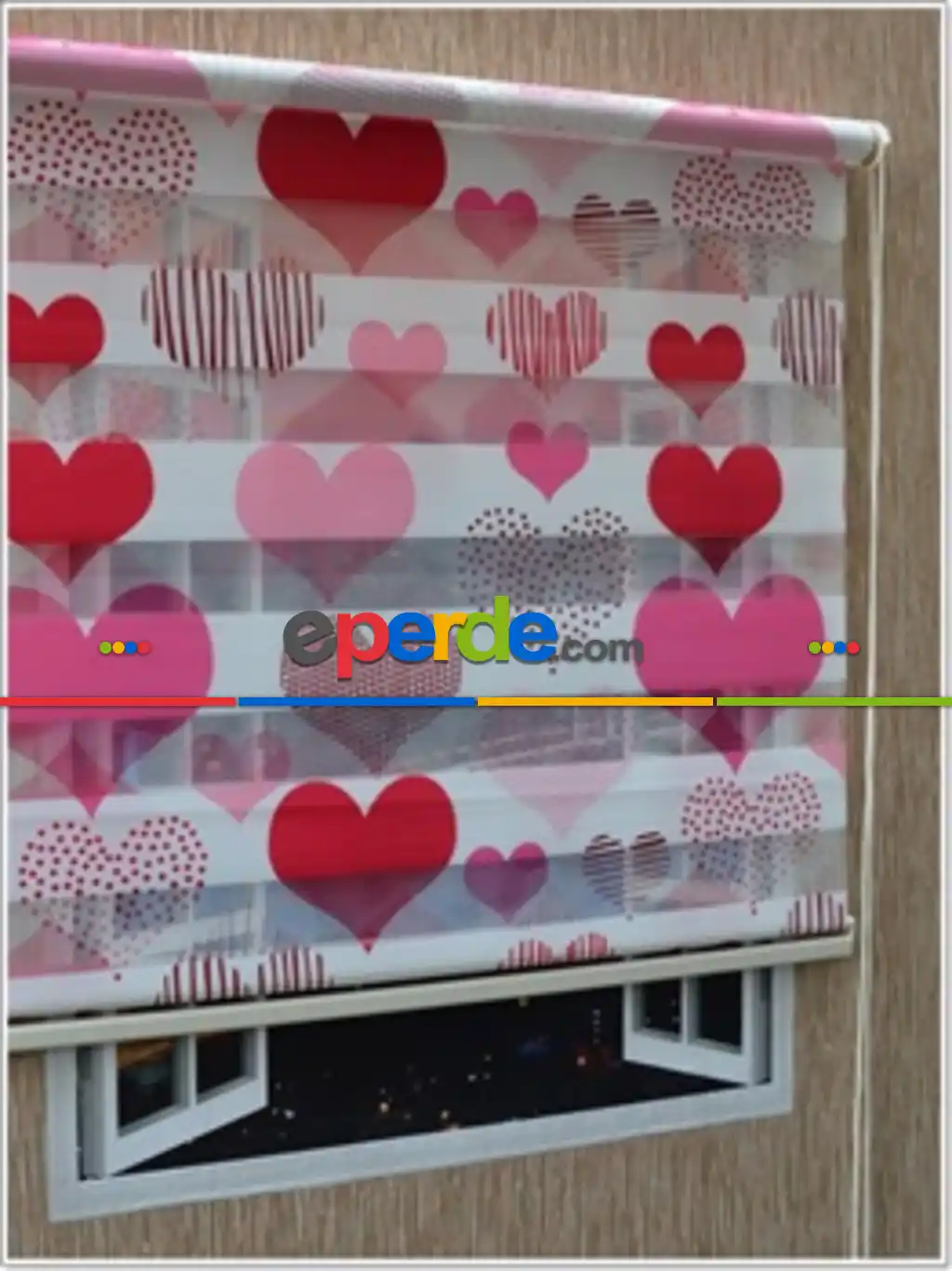 100*200 Kalpli Baskılı Zebra Perde- Pembe