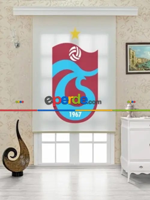 Dijital Baskılı Stor Perde Trabzonspor Amblemi- Beyaz