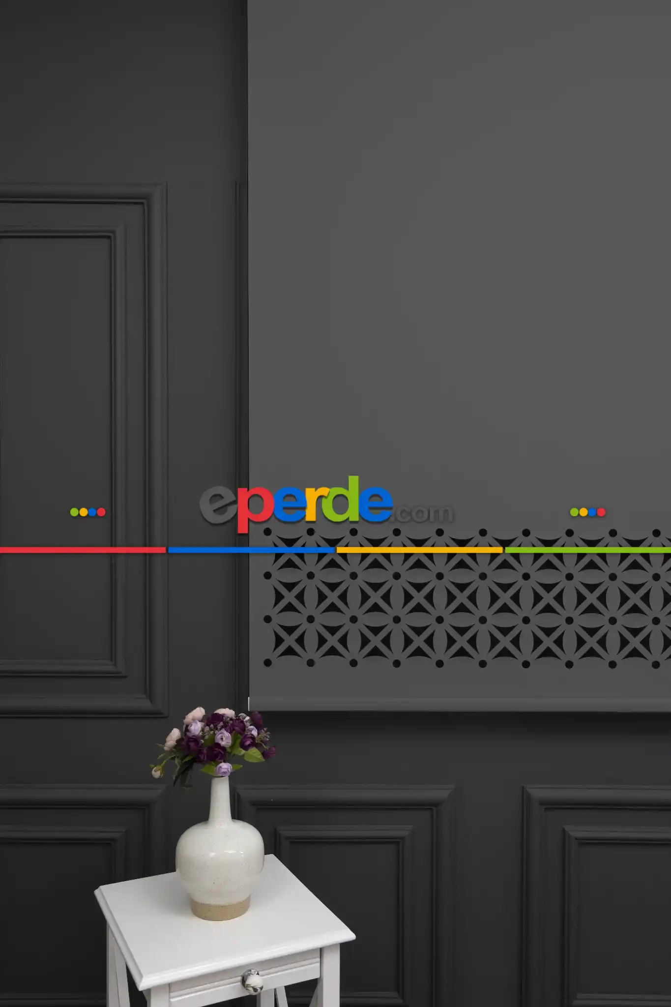 Gri Renk Lazer Kesim Stor Perde (ister Düz - İster Lazer Kesimli Satın Alın)