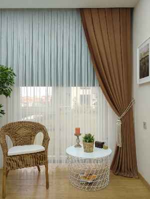 Soft Kakao Rengi Fon Perde Geniş En (285)- Kakao