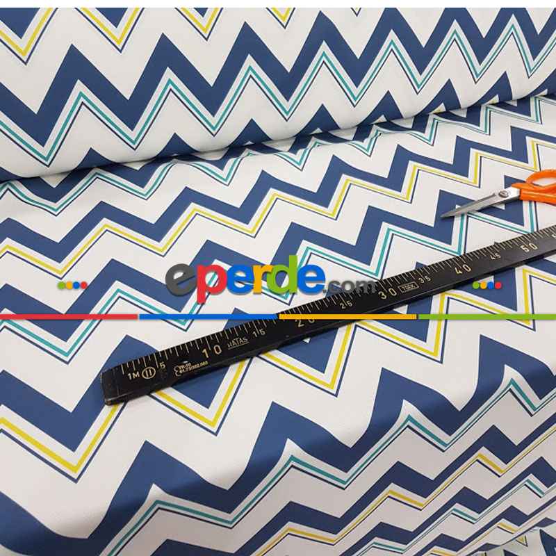 Zikzak Desenli Fon Perde Evm352-9 -z - Kumaşı Kalındır Duck Bezi Değildir.- Beyaz-Antrasit