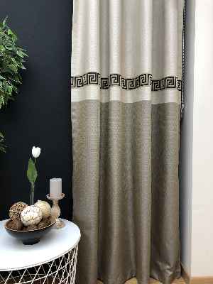 1. Kalite Jakar Desenli Pano Fon Perde- Siyah-krem-kahve Açık-kum Beji